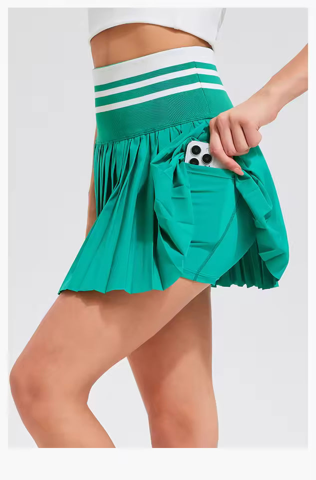 Women Short Sportswear Two Pieces Fitness Yoga Set High Waist Tennis Skirt badminton Gym Suit Female Breathable Sportswear 2025