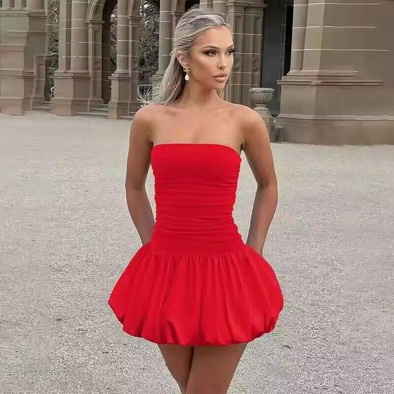 Townlike Waist Wrap Elegant A-line Dress Women Spaghetti Strap Mini 2024 Spring Summer Dress Backless Sexy Party Dresses