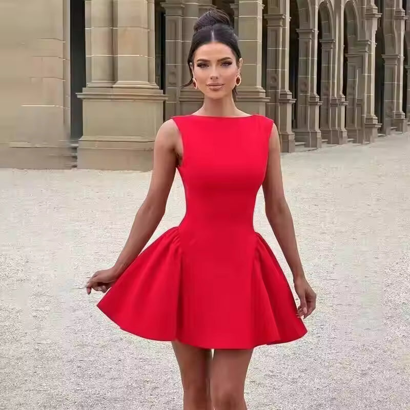 Townlike Waist Wrap Elegant A-line Dress Women Spaghetti Strap Mini 2024 Spring Summer Dress Backless Sexy Party Dresses